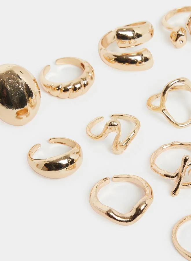 Styli  Pack of 10 - Embellished Assorted Rings for Women | Best Price UAE